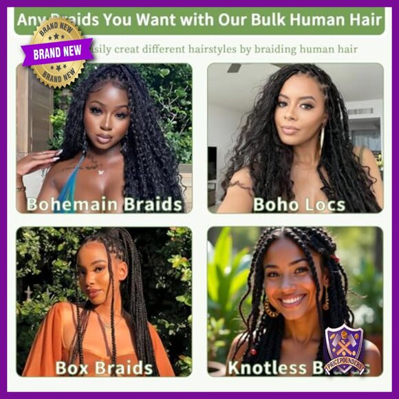 120g 100% Virgin Human Hair Extensions for Boho Braids 18 Inch Curly main image 5